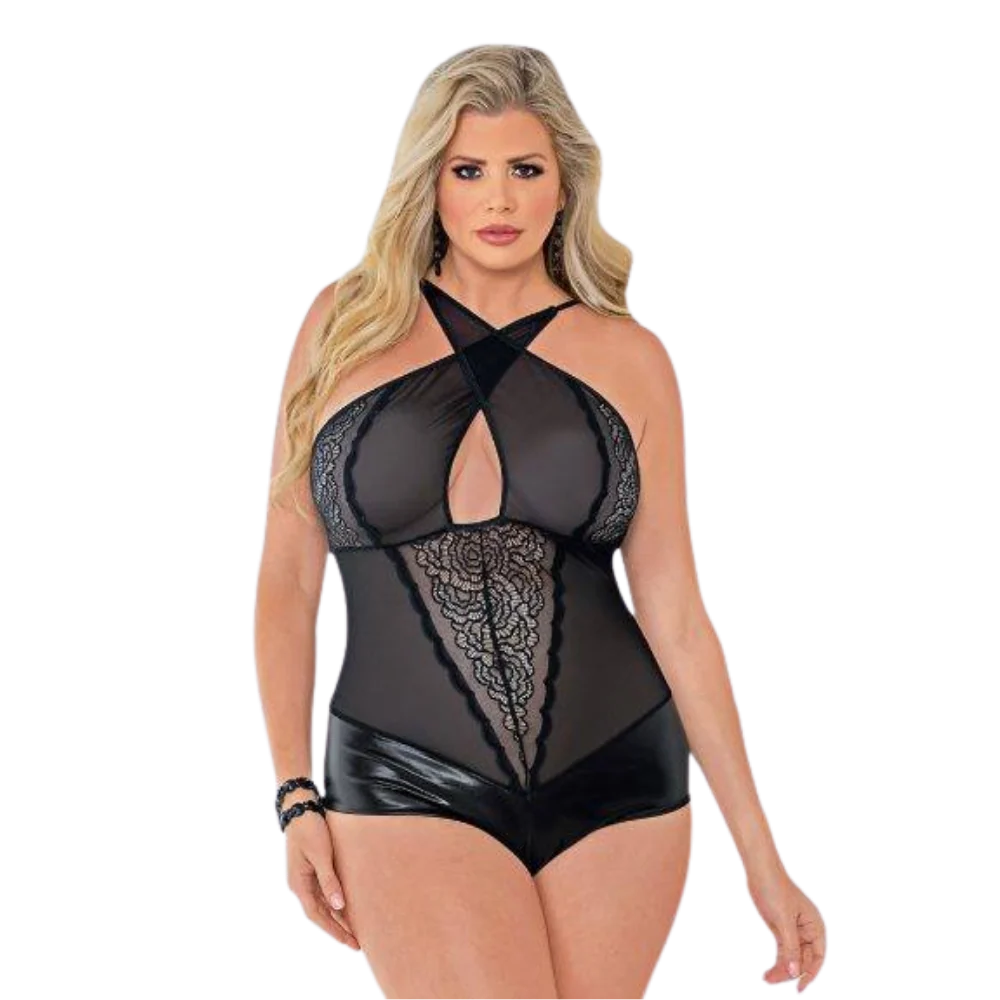 Black Lace & Mesh Bodysuit