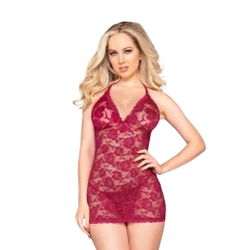 Ruched Back Chemise w/ G-string - Raspberry