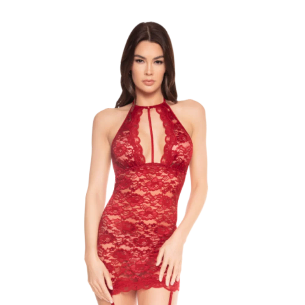 Sangria Lace Slip w/ Garters